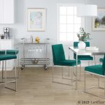 Fuji Green Velvet Stainless Steel Contemporary Dining Chairs (Set of 2) 15 Fuji Green Velvet Stainless Steel Contemporary Dining Chairs (Set of 2)