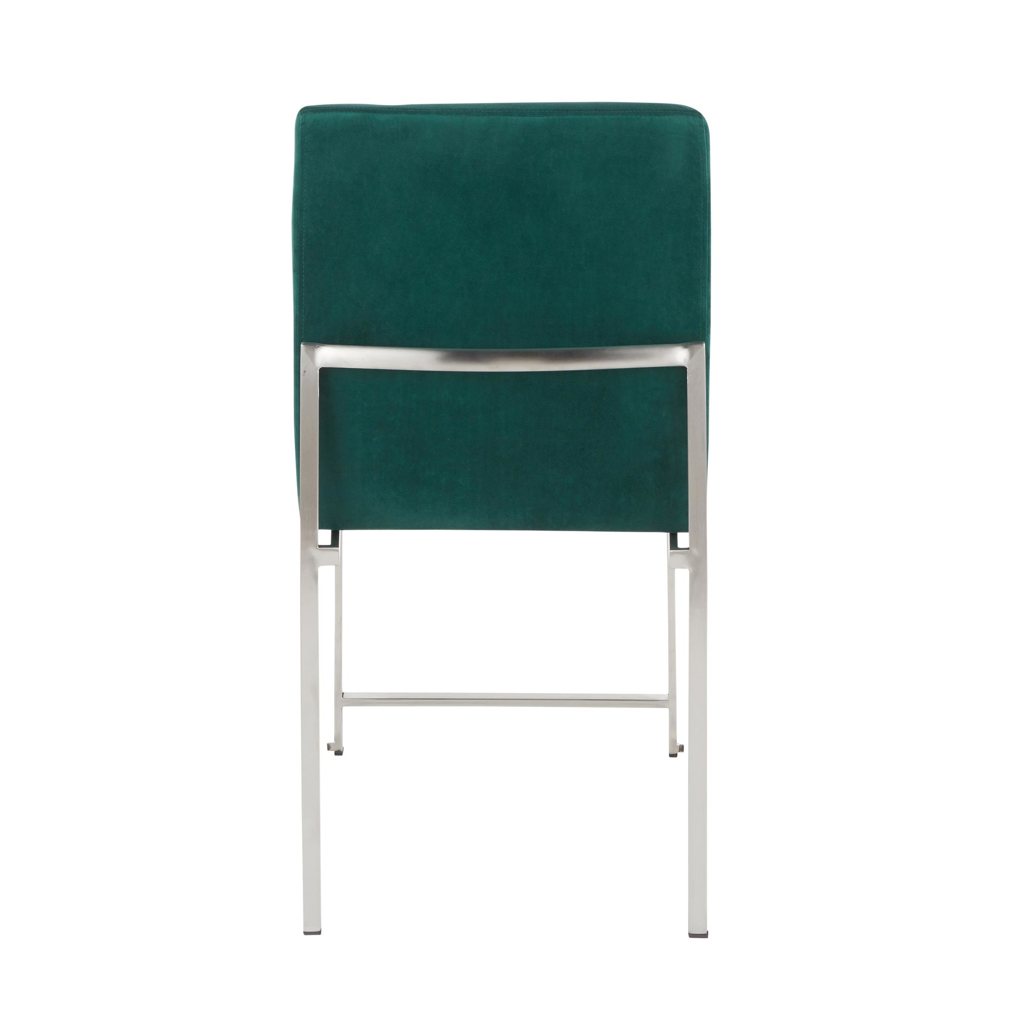 Fuji Green Velvet Stainless Steel Contemporary Dining Chairs (Set of 2) 8 Fuji Green Velvet Stainless Steel Contemporary Dining Chairs (Set of 2) - Image 8