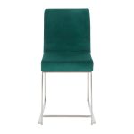 Fuji Green Velvet Stainless Steel Contemporary Dining Chairs (Set of 2) 21 Fuji Green Velvet Stainless Steel Contemporary Dining Chairs (Set of 2)