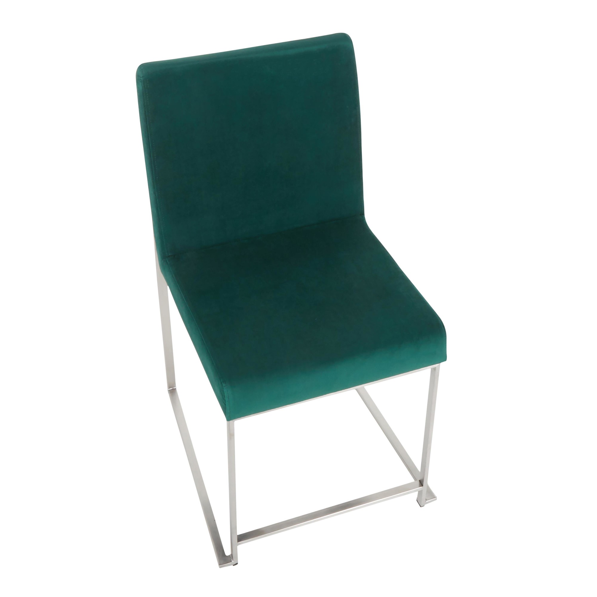 Fuji Green Velvet Stainless Steel Contemporary Dining Chairs (Set of 2) 10 Fuji Green Velvet Stainless Steel Contemporary Dining Chairs (Set of 2) - Image 10