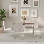Fuji High Back Beige Fabric Contemporary Dining Chairs (Set of 2) 15 Fuji High Back Beige Fabric Contemporary Dining Chairs (Set of 2)