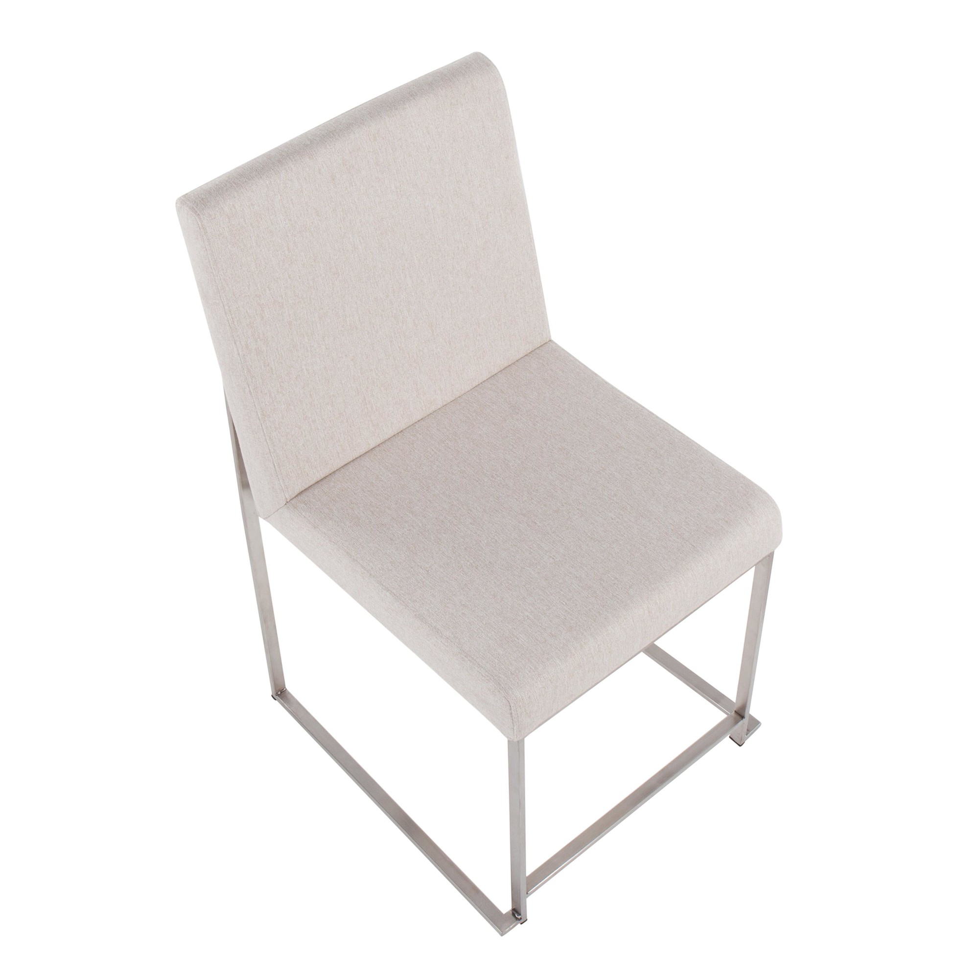 Fuji High Back Beige Fabric Contemporary Dining Chairs (Set of 2) 11 Fuji High Back Beige Fabric Contemporary Dining Chairs (Set of 2) - Image 11