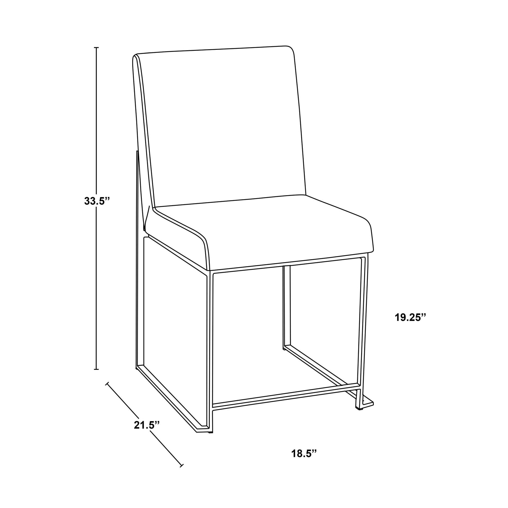 Fuji High Back Beige Fabric Contemporary Dining Chairs (Set of 2) 12 Fuji High Back Beige Fabric Contemporary Dining Chairs (Set of 2) - Image 12