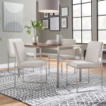 Fuji High Back Beige Fabric Contemporary Dining Chairs (Set of 2) 14 Fuji High Back Beige Fabric Contemporary Dining Chairs (Set of 2)