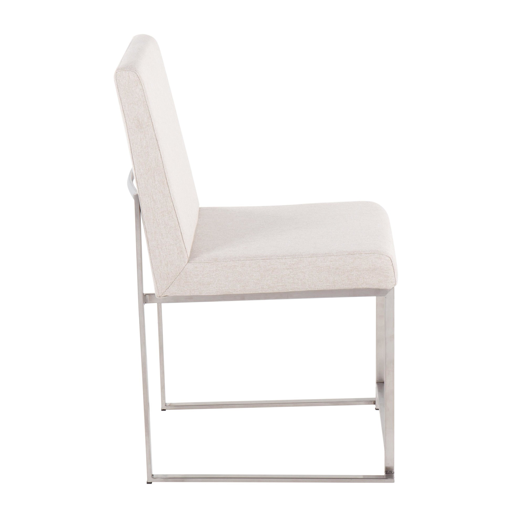 Fuji High Back Beige Fabric Contemporary Dining Chairs (Set of 2) 7 Fuji High Back Beige Fabric Contemporary Dining Chairs (Set of 2) - Image 7