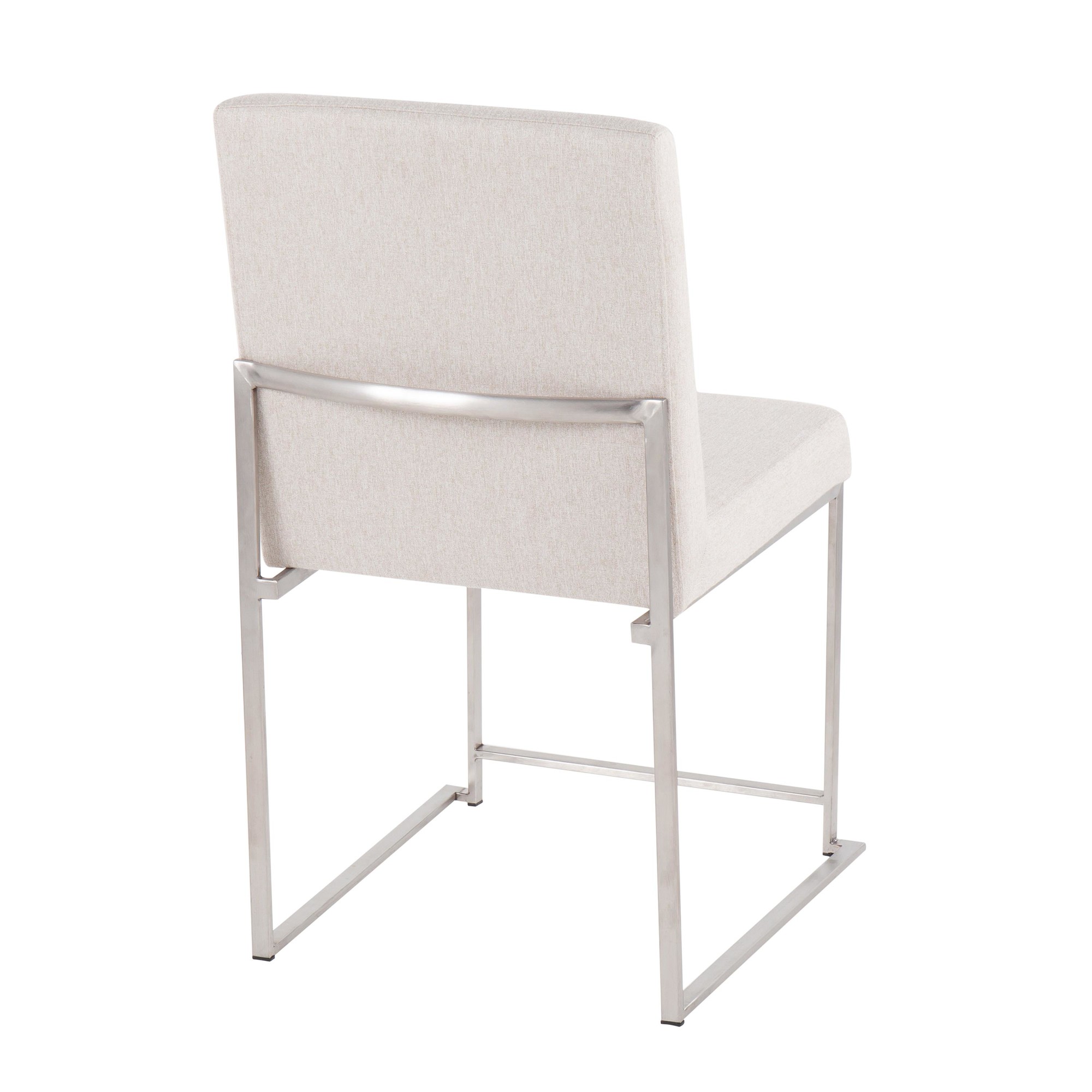Fuji High Back Beige Fabric Contemporary Dining Chairs (Set of 2) 8 Fuji High Back Beige Fabric Contemporary Dining Chairs (Set of 2) - Image 8