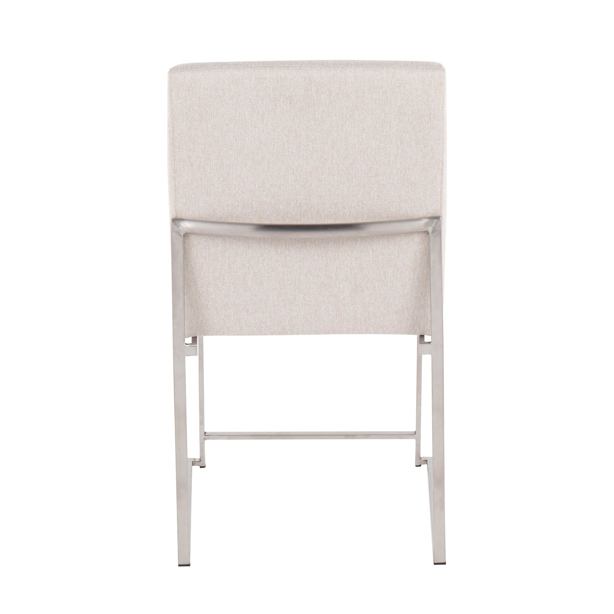 Fuji High Back Beige Fabric Contemporary Dining Chairs (Set of 2) 9 Fuji High Back Beige Fabric Contemporary Dining Chairs (Set of 2) - Image 9