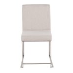 Fuji High Back Beige Fabric Contemporary Dining Chairs (Set of 2) 23 Fuji High Back Beige Fabric Contemporary Dining Chairs (Set of 2)