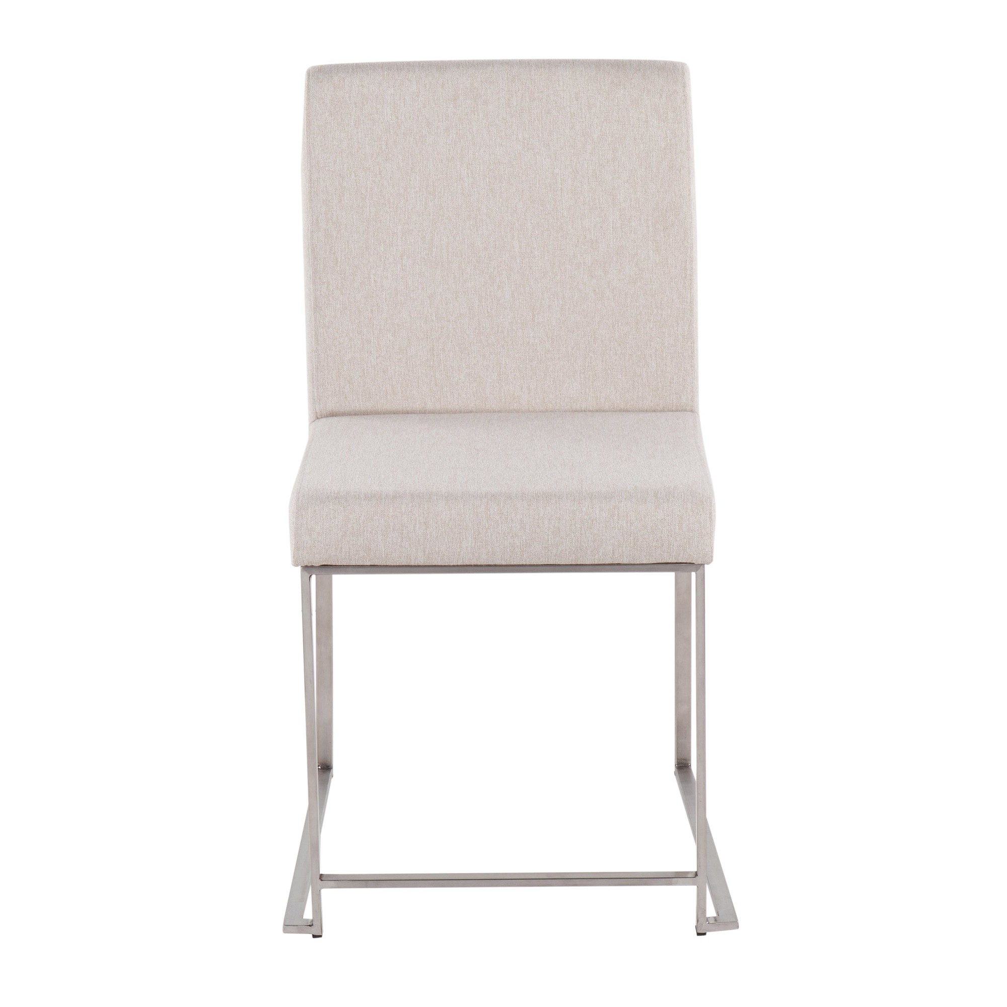 Fuji High Back Beige Fabric Contemporary Dining Chairs (Set of 2) 10 Fuji High Back Beige Fabric Contemporary Dining Chairs (Set of 2) - Image 10