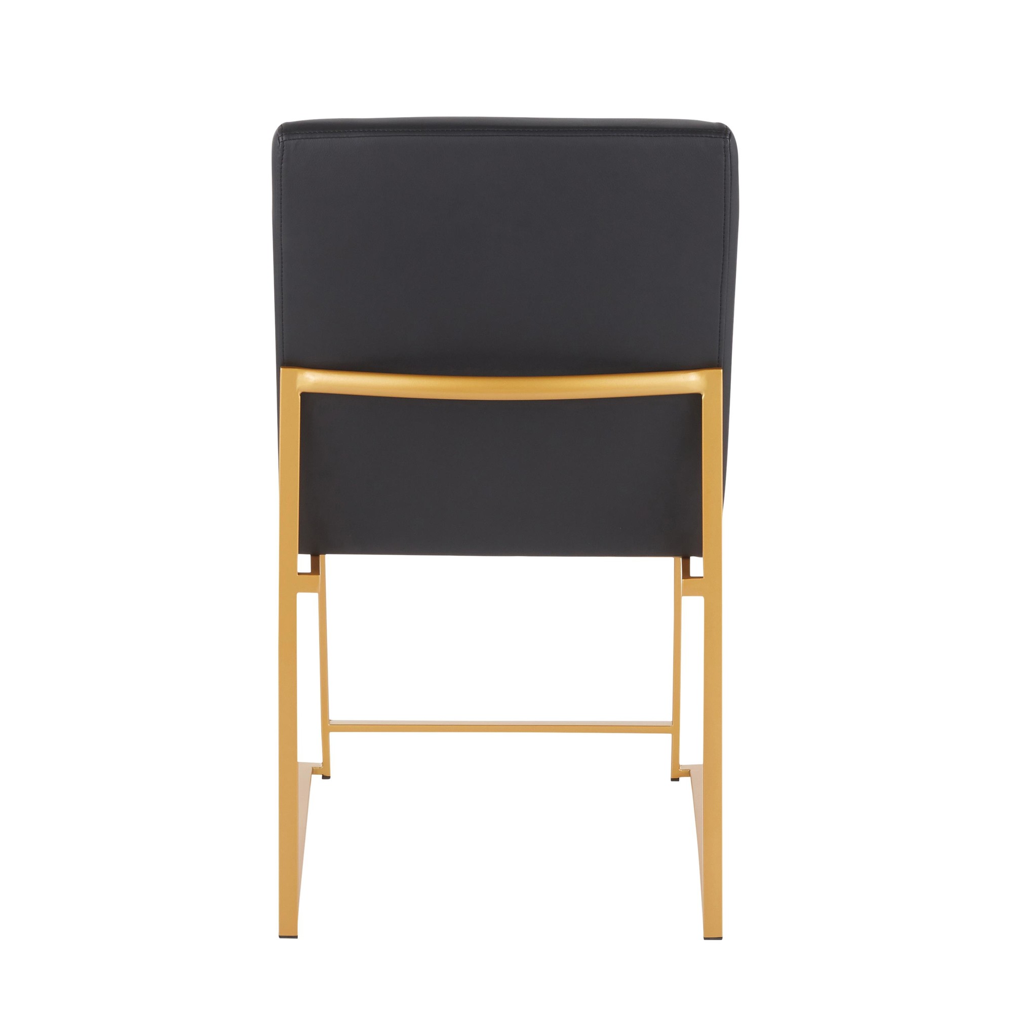 Fuji High Back Black Faux Leather Gold Contemporary Dining Chairs (Set of 2) 11 Fuji High Back Black Faux Leather Gold Contemporary Dining Chairs (Set of 2) - Image 11