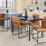 Fuji High Back Contemporary Black and Camel Dining Chairs (Set of 2) 15 Fuji High Back Contemporary Black and Camel Dining Chairs (Set of 2)