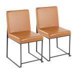 Fuji High Back Contemporary Black and Camel Dining Chairs (Set of 2) 16 Fuji High Back Contemporary Black and Camel Dining Chairs (Set of 2)