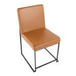 Fuji High Back Contemporary Black and Camel Dining Chairs (Set of 2) 22 Fuji High Back Contemporary Black and Camel Dining Chairs (Set of 2)