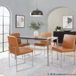Fuji High Back Contemporary Camel Dining Chairs Brushed Steel (Set of 2) 12 Fuji High Back Contemporary Camel Dining Chairs Brushed Steel (Set of 2)
