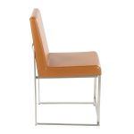 Fuji High Back Contemporary Camel Dining Chairs Brushed Steel (Set of 2) 16 Fuji High Back Contemporary Camel Dining Chairs Brushed Steel (Set of 2)