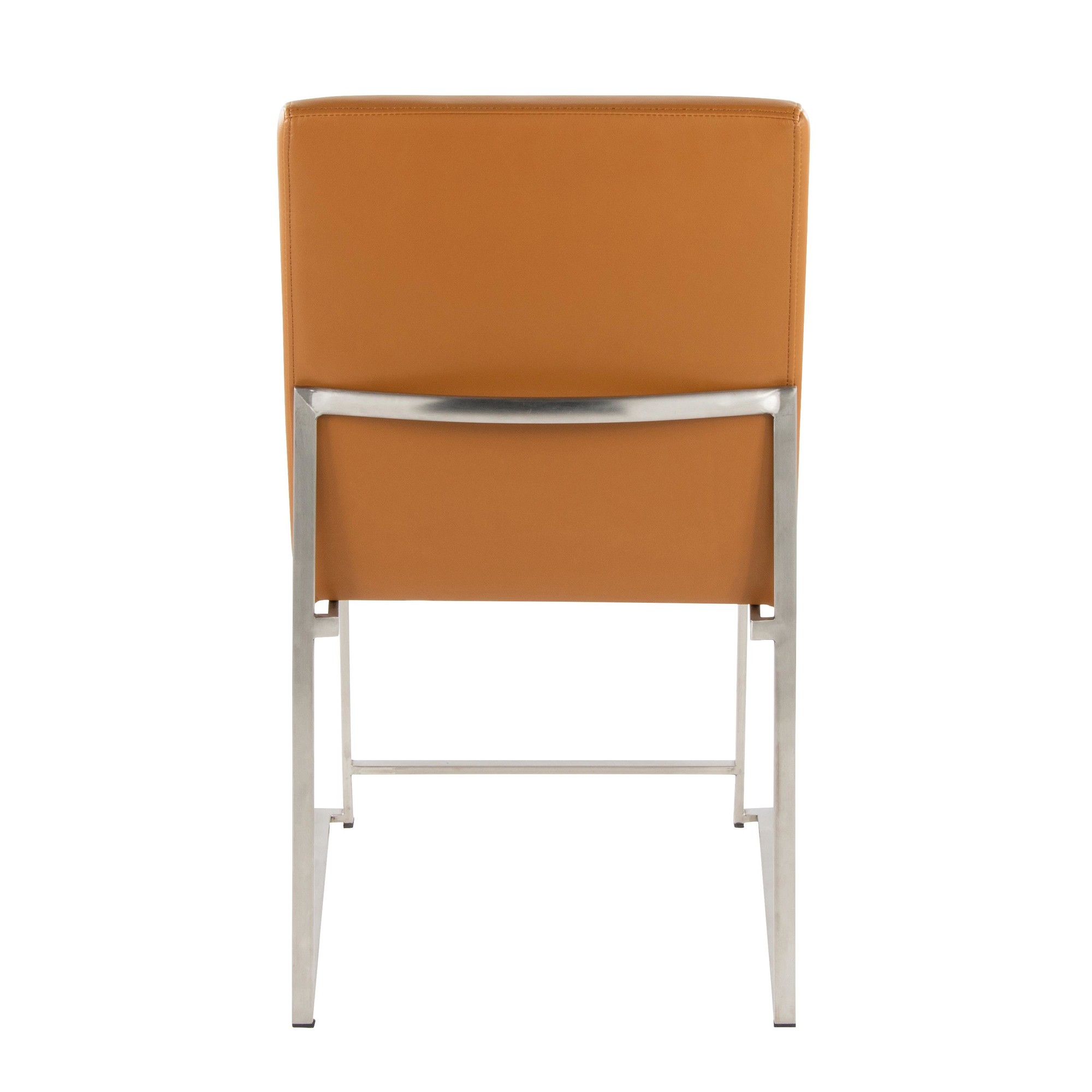 Fuji High Back Contemporary Camel Dining Chairs Brushed Steel (Set of 2) 7 Fuji High Back Contemporary Camel Dining Chairs Brushed Steel (Set of 2) - Image 7