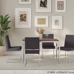 Fuji High Back Contemporary Charcoal Dining Chairs Brushed Steel (Set of 2) 13 Fuji High Back Contemporary Charcoal Dining Chairs Brushed Steel (Set of 2)