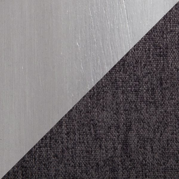 Fuji High Back Contemporary Charcoal Dining Chairs Brushed Steel Set of 2 10