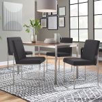 Fuji High Back Contemporary Charcoal Dining Chairs Brushed Steel (Set of 2) 12 Fuji High Back Contemporary Charcoal Dining Chairs Brushed Steel (Set of 2)
