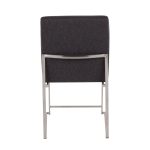 Fuji High Back Contemporary Charcoal Dining Chairs Brushed Steel (Set of 2) 19 Fuji High Back Contemporary Charcoal Dining Chairs Brushed Steel (Set of 2)