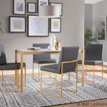 Fuji High Back Contemporary Grey Faux Leather Dining Chairs (Set of 2) 16 Fuji High Back Contemporary Grey Faux Leather Dining Chairs (Set of 2)
