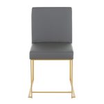 Fuji High Back Contemporary Grey Faux Leather Dining Chairs (Set of 2) 25 Fuji High Back Contemporary Grey Faux Leather Dining Chairs (Set of 2)