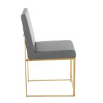 Fuji High Back Contemporary Grey Faux Leather Dining Chairs (Set of 2) 22 Fuji High Back Contemporary Grey Faux Leather Dining Chairs (Set of 2)