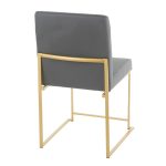 Fuji High Back Contemporary Grey Faux Leather Dining Chairs (Set of 2) 23 Fuji High Back Contemporary Grey Faux Leather Dining Chairs (Set of 2)