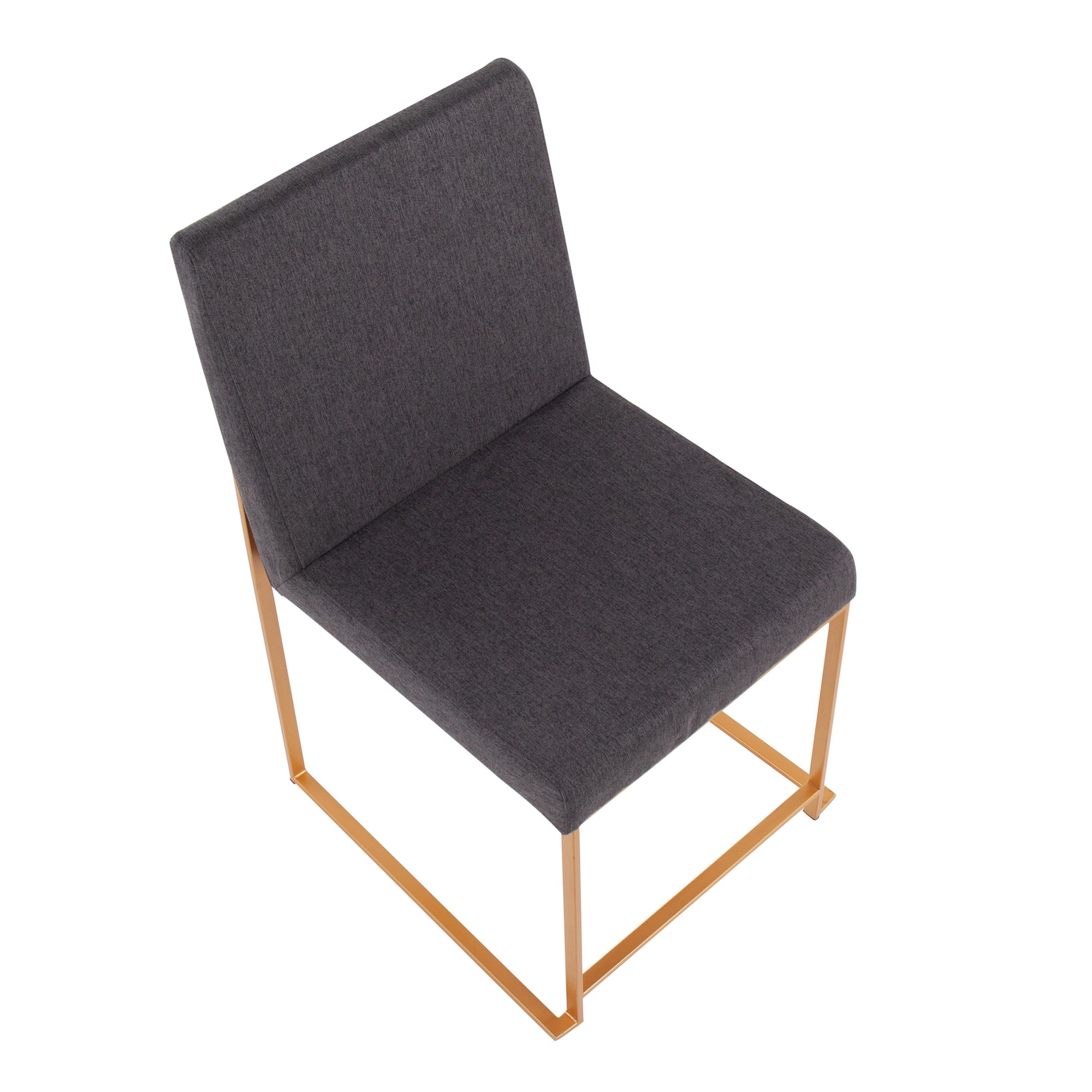 Fuji High Back Gold Steel Charcoal Contemporary Dining Chairs (Set of 2) 8 Fuji High Back Gold Steel Charcoal Contemporary Dining Chairs (Set of 2) - Image 8