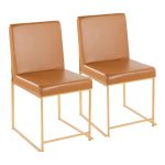 Fuji High Back Gold and Camel Contemporary Dining Chair (Set of 2) 14 Fuji High Back Gold and Camel Contemporary Dining Chair (Set of 2)