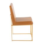 Fuji High Back Gold and Camel Contemporary Dining Chair (Set of 2) 16 Fuji High Back Gold and Camel Contemporary Dining Chair (Set of 2)