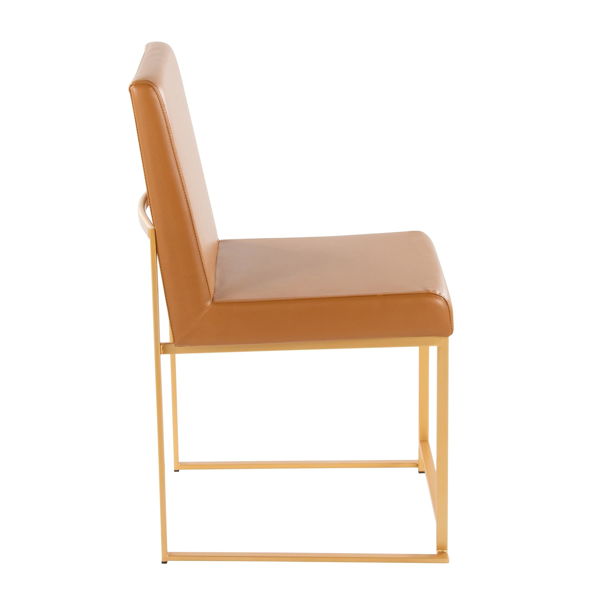 Fuji High Back Gold and Camel Contemporary Dining Chair (Set of 2) 5 Fuji High Back Gold and Camel Contemporary Dining Chair (Set of 2) - Image 5