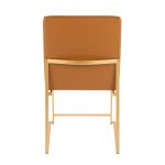 Fuji High Back Gold and Camel Contemporary Dining Chair (Set of 2) 18 Fuji High Back Gold and Camel Contemporary Dining Chair (Set of 2)