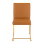 Fuji High Back Gold and Camel Contemporary Dining Chair (Set of 2) 19 Fuji High Back Gold and Camel Contemporary Dining Chair (Set of 2)