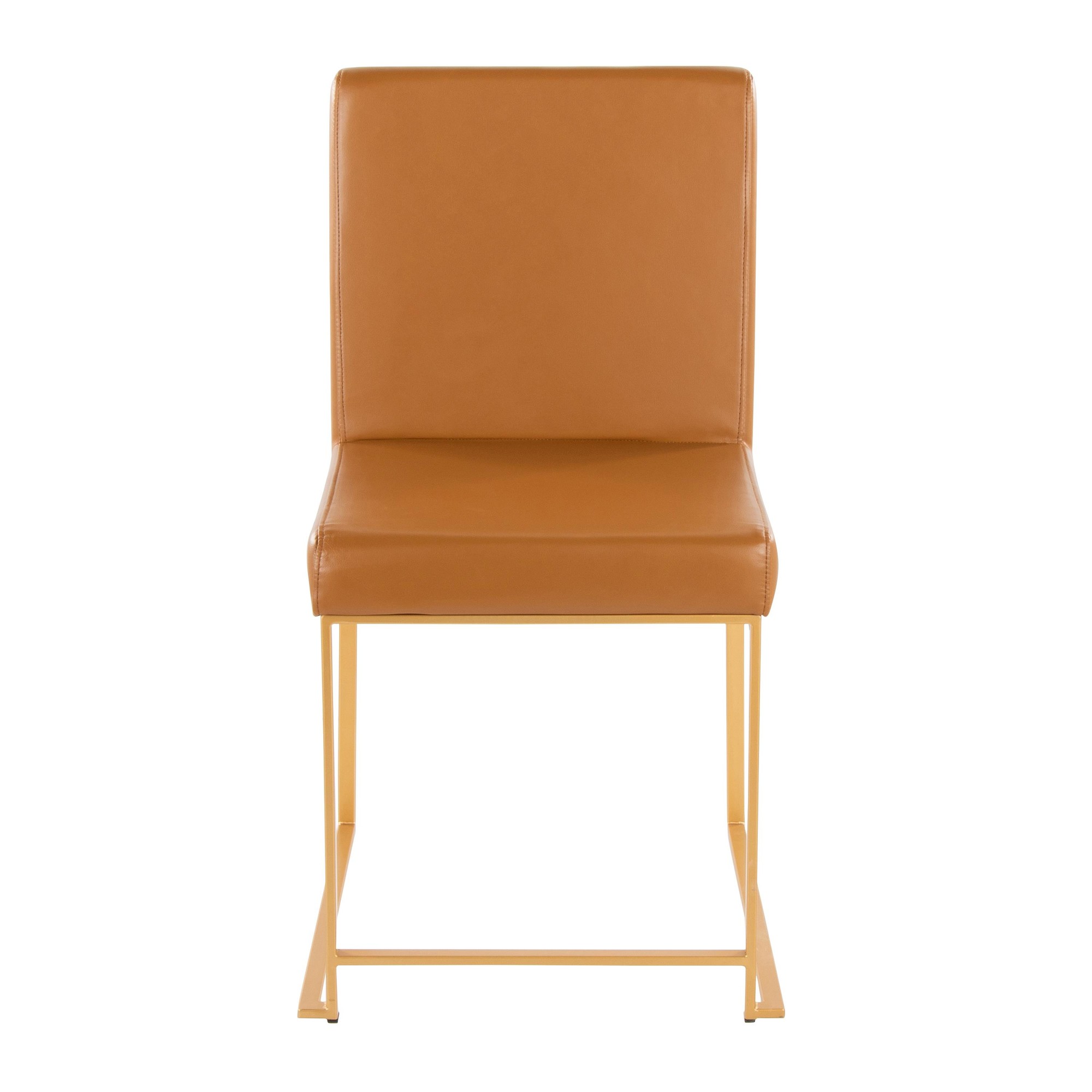 Fuji High Back Gold and Camel Contemporary Dining Chair (Set of 2) 8 Fuji High Back Gold and Camel Contemporary Dining Chair (Set of 2) - Image 8