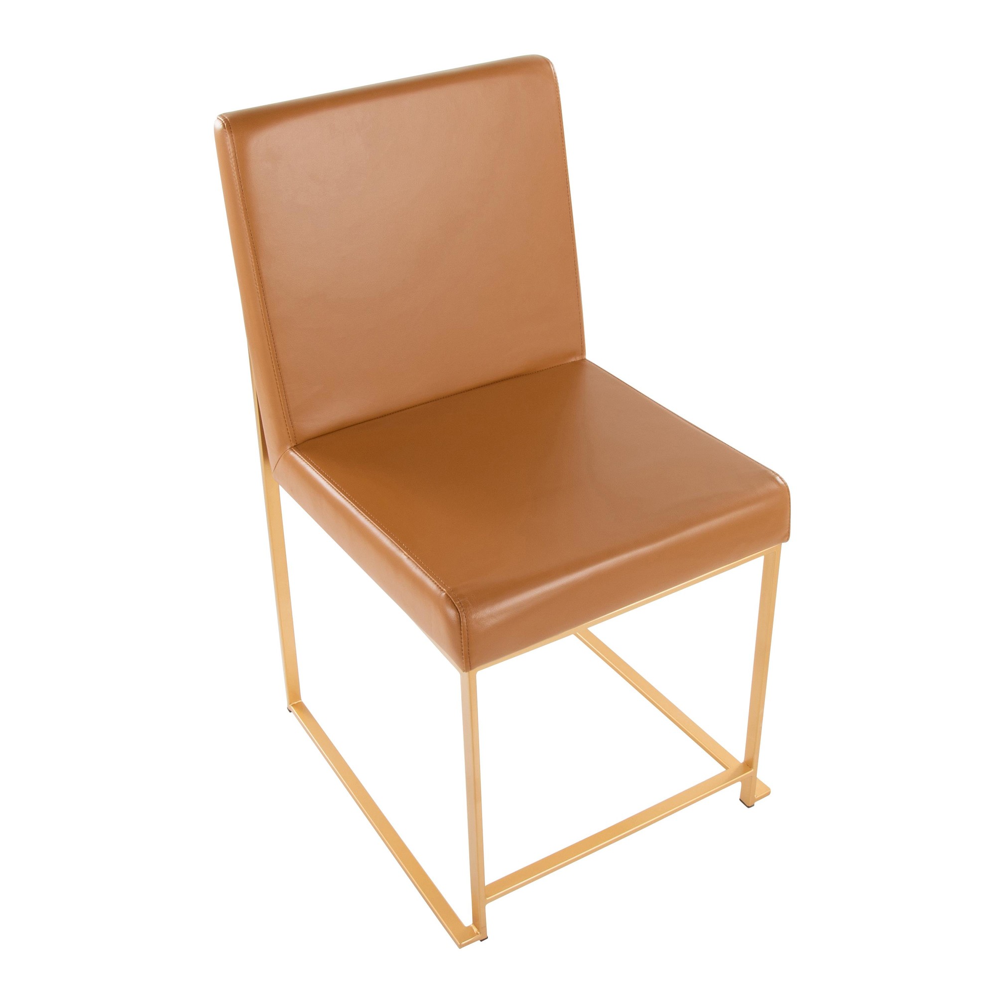 Fuji High Back Gold and Camel Contemporary Dining Chair (Set of 2) 9 Fuji High Back Gold and Camel Contemporary Dining Chair (Set of 2) - Image 9