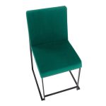 Fuji High Back Green Velvet Contemporary Dining Chairs (Set of 2) 23 Fuji High Back Green Velvet Contemporary Dining Chairs (Set of 2)