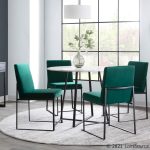 Fuji High Back Green Velvet Contemporary Dining Chairs (Set of 2) 13 Fuji High Back Green Velvet Contemporary Dining Chairs (Set of 2)