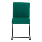 Fuji High Back Green Velvet Contemporary Dining Chairs (Set of 2) 22 Fuji High Back Green Velvet Contemporary Dining Chairs (Set of 2)