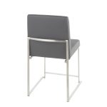 Fuji High Back Grey Contemporary Dining Chairs Stainless Steel (Set of 2) 27 Fuji High Back Grey Contemporary Dining Chairs Stainless Steel (Set of 2)