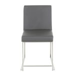 Fuji High Back Grey Contemporary Dining Chairs Stainless Steel (Set of 2) 29 Fuji High Back Grey Contemporary Dining Chairs Stainless Steel (Set of 2)