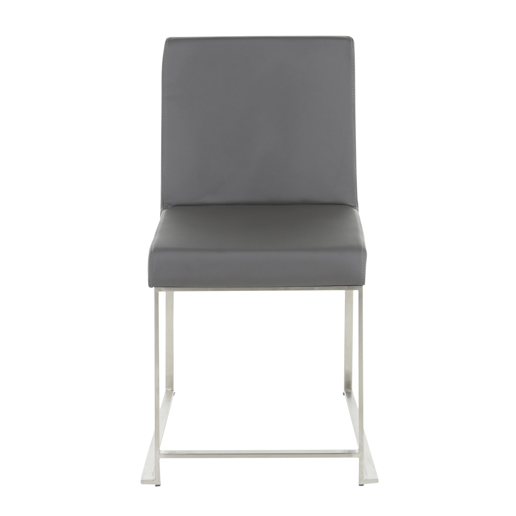 Fuji High Back Grey Contemporary Dining Chairs Stainless Steel (Set of 2) 13 Fuji High Back Grey Contemporary Dining Chairs Stainless Steel (Set of 2) - Image 13