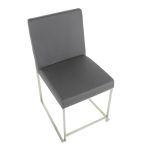 Fuji High Back Grey Contemporary Dining Chairs Stainless Steel (Set of 2) 30 Fuji High Back Grey Contemporary Dining Chairs Stainless Steel (Set of 2)