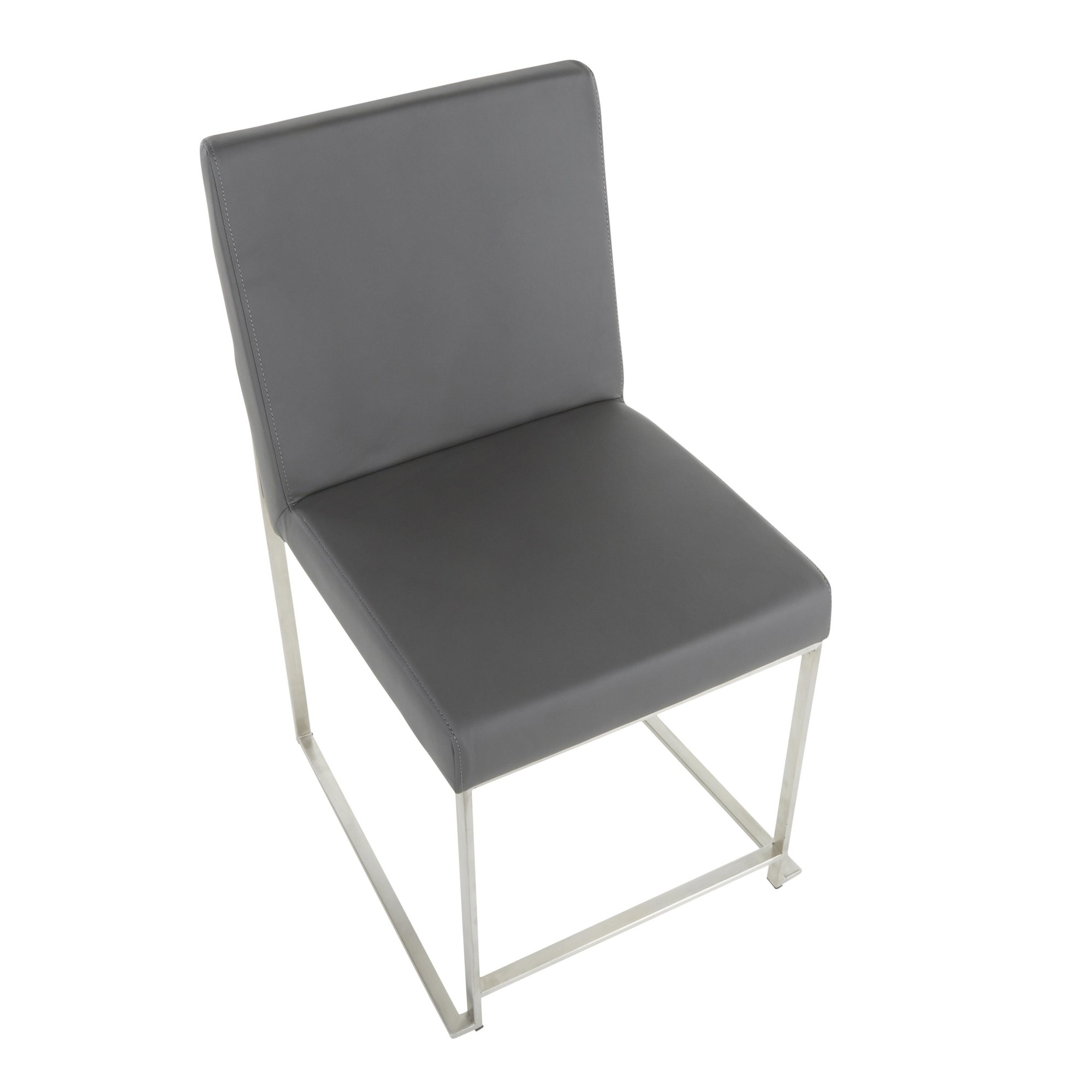Fuji High Back Grey Contemporary Dining Chairs Stainless Steel (Set of 2) 14 Fuji High Back Grey Contemporary Dining Chairs Stainless Steel (Set of 2) - Image 14