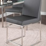 Fuji High Back Grey Contemporary Dining Chairs Stainless Steel (Set of 2) 22 Fuji High Back Grey Contemporary Dining Chairs Stainless Steel (Set of 2)