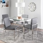 Fuji High Back Grey Contemporary Dining Chairs Stainless Steel (Set of 2) 23 Fuji High Back Grey Contemporary Dining Chairs Stainless Steel (Set of 2)