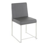 Fuji High Back Grey Contemporary Dining Chairs Stainless Steel (Set of 2) 25 Fuji High Back Grey Contemporary Dining Chairs Stainless Steel (Set of 2)