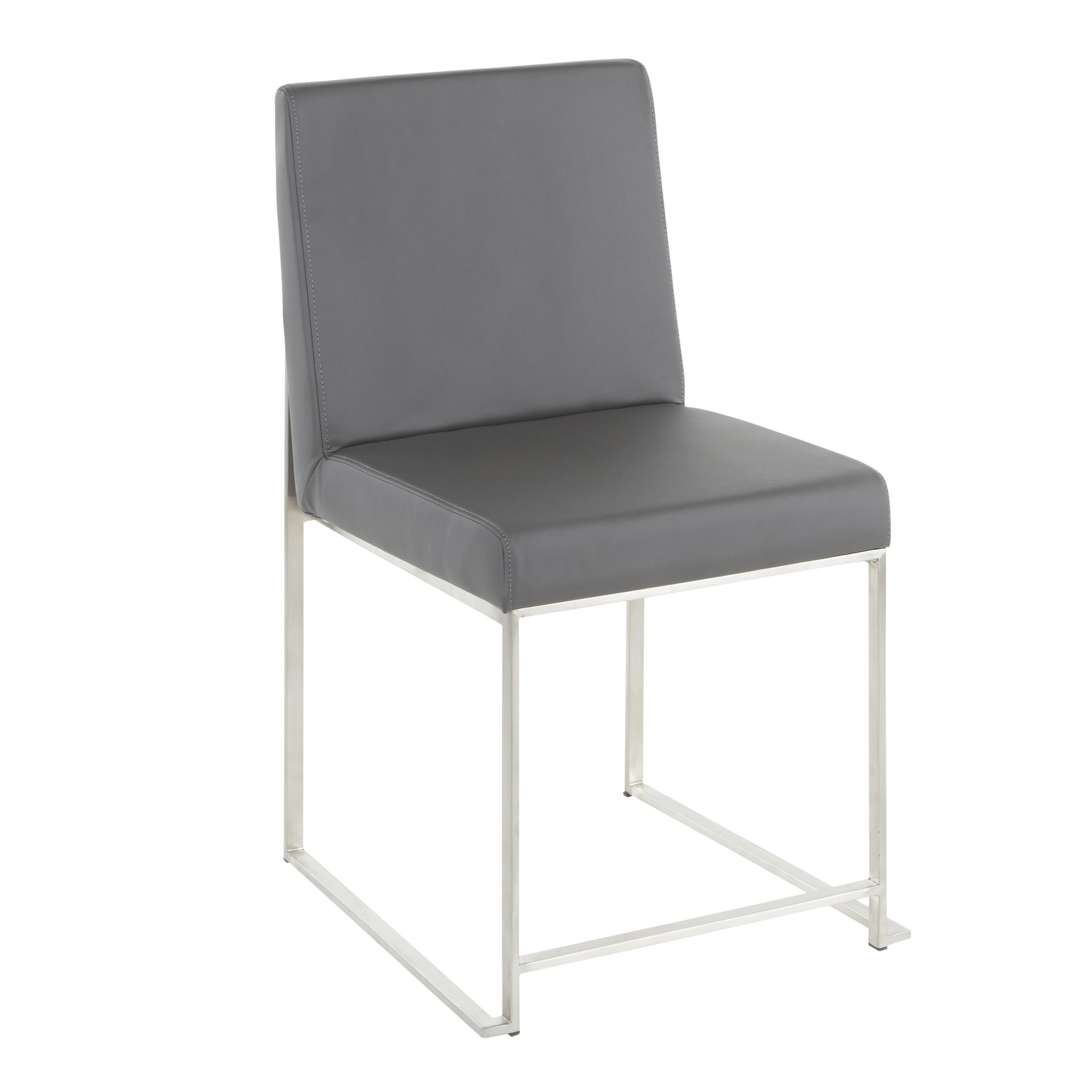 Fuji High Back Grey Contemporary Dining Chairs Stainless Steel (Set of 2) 9 Fuji High Back Grey Contemporary Dining Chairs Stainless Steel (Set of 2) - Image 9
