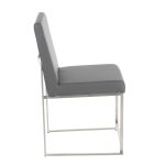 Fuji High Back Grey Contemporary Dining Chairs Stainless Steel (Set of 2) 26 Fuji High Back Grey Contemporary Dining Chairs Stainless Steel (Set of 2)