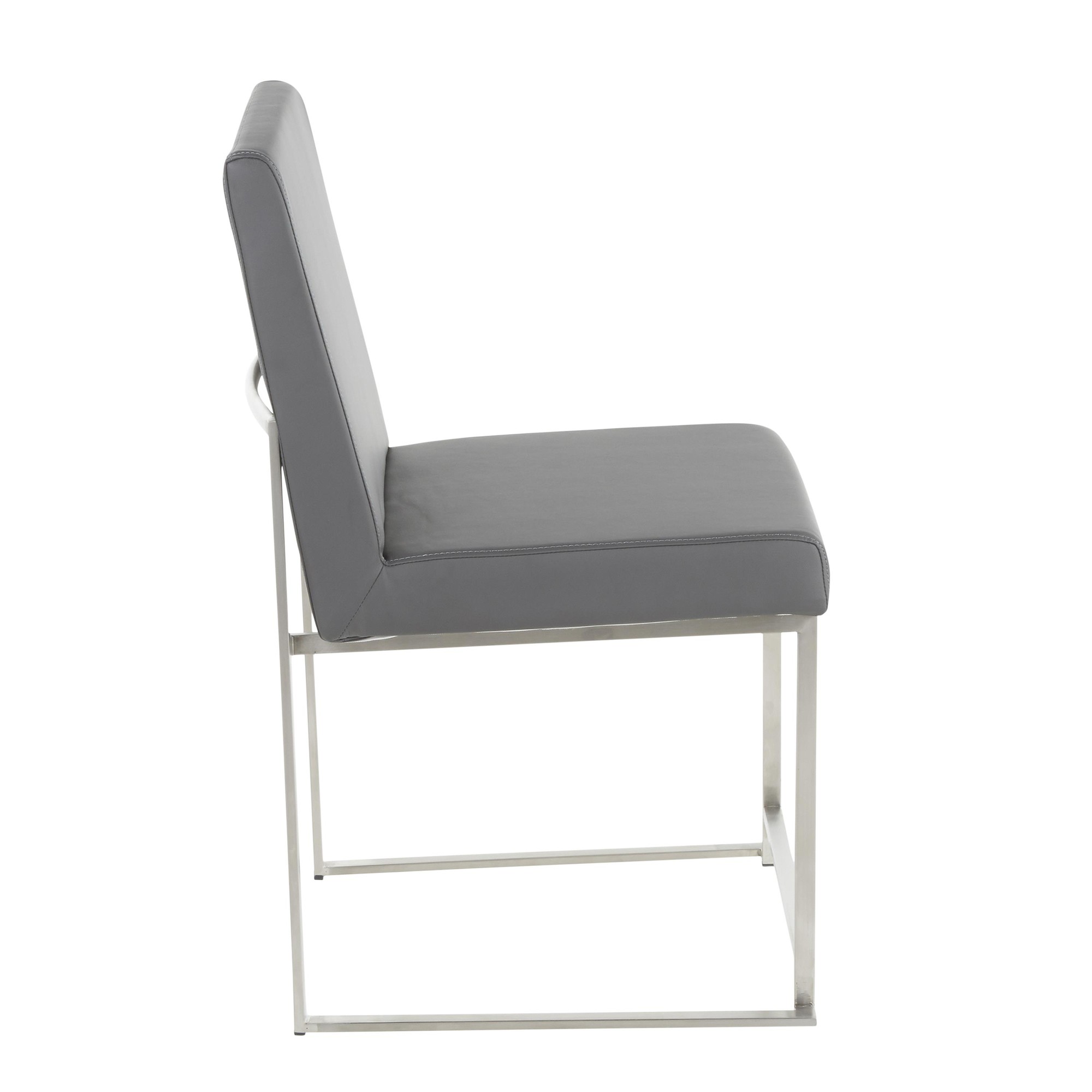 Fuji High Back Grey Contemporary Dining Chairs Stainless Steel (Set of 2) 10 Fuji High Back Grey Contemporary Dining Chairs Stainless Steel (Set of 2) - Image 10